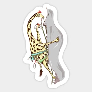 Giraffe Rock climbing Sticker